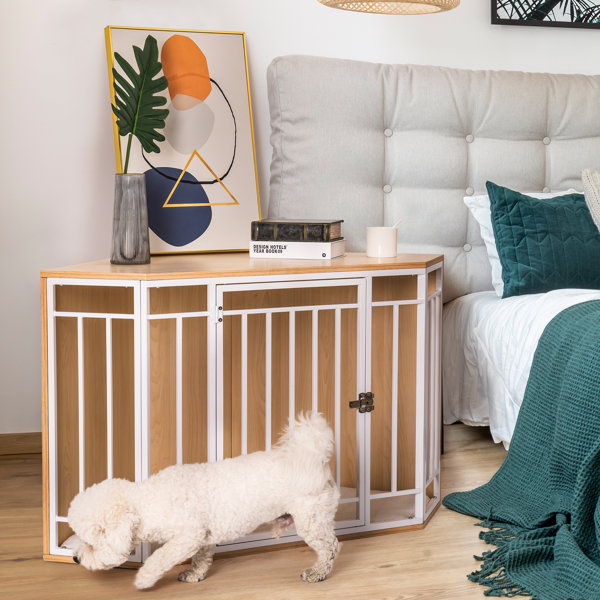 Tucker Murphy Pet™ Corner Dog Crate Furniture Pet House Wayfair Canada